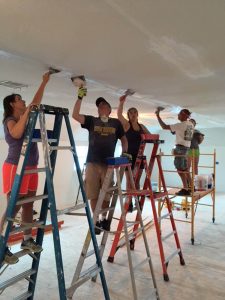 mission work, painting ceiling