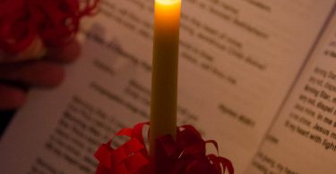 candle with music in background