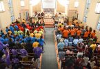 colorful conference in church