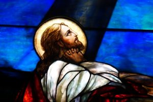 stained glass, Jesus praying