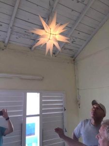 Moravian star ceiling light