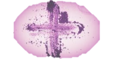 purple cross with ashes for lent