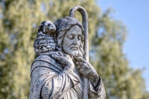 statue of Jesus with Lamb on shoulder