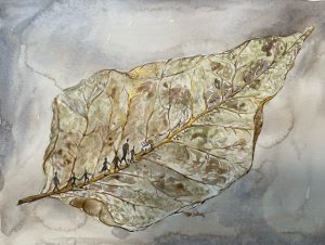 watercolor of leaf